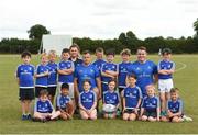 18 July 2018; Leinster player's Bryan Byrne and Peter Dooley with Leinster summer camp coach Aoife Doyle and children from the summer camp during the Bank of Ireland Leinster Rugby Summer Camp at Portlaoise RFC in Togher, Portlaoise, Co. Laois. Photo by Matt Browne/Sportsfile