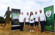 18 July 2018; In attendance, from left, are, FAI President Tony Fitzgerald, Simon Baker, General Secretary of the European Amptuee Football Federation, Emma Mullen, Communications at FAI, FAI CEO John Delaney and Chris McElligot, FAI Football for All coach, during the Amputee Football Tanzania Project event at FAI HQ, Abbotstown, in Dublin. Photo by David Fitzgerald/Sportsfile