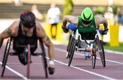 19 July 2018; Cillian Dunne of Borrisokane AC, Co Tipperary, on his way to finishing second in the Men's 800m Wheelchair event during the Morton Games at Morton Stadium in Santry, Dublin. Photo by Sam Barnes/Sportsfile