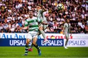19 July 2018; Joel Coustrain of Shamrock Rovers in action against Rasmus Lindkvist of AIK during the UEFA Europa League 1st Qualifying Round Second Leg match between AIK and Shamrock Rovers at Friends Arena in Stockholm, Sweden. Photo by Simon Hastegård/Sportsfile