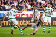 19 July 2018; Roberto Lopes of Shamrock Rovers in action against Stefan Silva of AIK during the UEFA Europa League 1st Qualifying Round Second Leg match between AIK and Shamrock Rovers at Friends Arena in Stockholm, Sweden. Photo by Simon Hastegård/Sportsfile