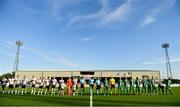 19 July 2018; Players and officials prior to the UEFA Europa League 1st Qualifying Round Second Leg match between Dundalk and Levadia at Oriel Park in Dundalk, Co Louth. Photo by Seb Daly/Sportsfile
