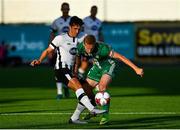 19 July 2018; Jamie McGrath of Dundalk in action against Yuriy Tkachuk of Levadia during the UEFA Europa League 1st Qualifying Round Second Leg match between Dundalk and Levadia at Oriel Park in Dundalk, Co Louth. Photo by Seb Daly/Sportsfile