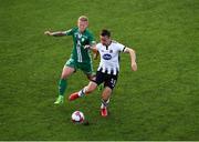 19 July 2018; Robbie Benson of Dundalk in action against Yuriy Tkachuk of Levadia during the UEFA Europa League 1st Qualifying Round Second Leg match between Dundalk and Levadia at Oriel Park in Dundalk, Co Louth. Photo by Stephen McCarthy/Sportsfile