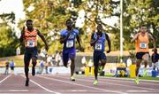 19 July 2018; Sean McLean of USA, second from left, on his way to winning the Aon Men’s 100m event, ahead of, from left, Rasheed Dwyer of Jamaica, and Travane Morrison of Jamaica, and Marcus Lawler of Ireland/St Laurence O'Toole AC, Co Carlow, during the Morton Games at Morton Stadium in Santry, Dublin. Photo by Sam Barnes/Sportsfile
