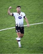 19 July 2018; Patrick Hoban of Dundalk celebrates scoring his side's first goal during the UEFA Europa League 1st Qualifying Round Second Leg match between Dundalk and Levadia at Oriel Park in Dundalk, Co Louth. Photo by Stephen McCarthy/Sportsfile