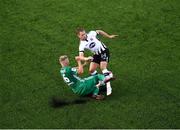 19 July 2018; Dane Massey of Dundalk in action against Markus Jürgenson of Levadia during the UEFA Europa League 1st Qualifying Round Second Leg match between Dundalk and Levadia at Oriel Park in Dundalk, Co Louth. Photo by Stephen McCarthy/Sportsfile