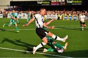 19 July 2018; Dylan Connolly of Dundalk in action against Maksim Podholjuzin of Levadia during the UEFA Europa League 1st Qualifying Round Second Leg match between Dundalk and Levadia at Oriel Park in Dundalk, Co Louth. Photo by Seb Daly/Sportsfile