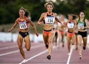 19 July 2018; Emily Lipari of USA, left, on her way to winning the Hireco Women's 1500m event, ahead of Elinor Purrier of USA during the Morton Games at Morton Stadium in Santry, Dublin. Photo by Sam Barnes/Sportsfile