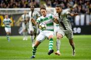 19 July 2018; Lee Grace of Shamrock Rovers in action against Ahmed Yasin of AIK during the UEFA Europa League 1st Qualifying Round Second Leg match between AIK and Shamrock Rovers at Friends Arena in Stockholm, Sweden. Photo by Simon Hastegård/Sportsfile