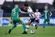 19 July 2018; Krisztian Adorjan of Dundalk in action against Igor Dudarev of Levadia during the UEFA Europa League 1st Qualifying Round Second Leg match between Dundalk and Levadia at Oriel Park in Dundalk, Co Louth. Photo by Seb Daly/Sportsfile