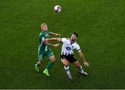 19 July 2018; Patrick Hoban of Dundalk in action against Yuriy Tkachuk of Levadia during the UEFA Europa League 1st Qualifying Round Second Leg match between Dundalk and Levadia at Oriel Park in Dundalk, Co Louth. Photo by Stephen McCarthy/Sportsfile