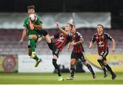20 July 2018; Daniel Kelly of Bohemians in action against Dragos Mamaliga of Bray Wanderers during the SSE Airtricity League Premier Division match between Bohemians and Bray Wanderers at Dalymount Park in Dublin. Photo by Tom Beary/Sportsfile
