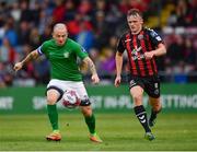 20 July 2018; Gary McCabe of Bray Wanderers in action against JJ Lunney of Bohemians during the SSE Airtricity League Premier Division match between Bohemians and Bray Wanderers at Dalymount Park in Dublin. Photo by Seb Daly/Sportsfile
