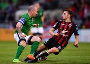 20 July 2018; Gary McCabe of Bray Wanderers in action against Keith Buckley of Bohemians during the SSE Airtricity League Premier Division match between Bohemians and Bray Wanderers at Dalymount Park in Dublin. Photo by Seb Daly/Sportsfile