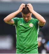 20 July 2018; A dejected Jake Kelly of Bray Wanderers as he leaves the field at half-time during the SSE Airtricity League Premier Division match between Bohemians and Bray Wanderers at Dalymount Park in Dublin. Photo by Tom Beary/Sportsfile