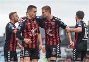20 July 2018; Daniel Kelly, right, of Bohemians celebrates with team-mate Darragh Leahy after scoring his side's second goal during the SSE Airtricity League Premier Division match between Bohemians and Bray Wanderers at Dalymount Park in Dublin. Photo by Tom Beary/Sportsfile