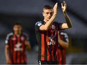 20 July 2018; Daniel Kelly of Bohemians following his side's victory after the SSE Airtricity League Premier Division match between Bohemians and Bray Wanderers at Dalymount Park in Dublin. Photo by Seb Daly/Sportsfile