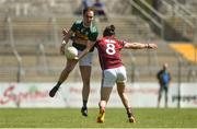 21 July 2018; Andrew Barry of Kerry in action against Alan Molloy of Galway during the GAA Football All-Ireland Junior Championship Final match between Kerry and Galway at Cusack Park in Ennis, Co. Clare. Photo by Diarmuid Greene/Sportsfile