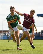 21 July 2018; Trevor Wallace of Kerry in action against Cathal Reilly of Galway during the GAA Football All-Ireland Junior Championship Final match between Kerry and Galway at Cusack Park in Ennis, Co. Clare. Photo by Diarmuid Greene/Sportsfile