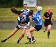 21 July 2018; Sinead Aherne of Dublin in action against Rachel Doonan of Cavan during the TG4 All-Ireland Senior Championship Group 4 Round 2 match between Cavan and Dublin at Lannleire GFC in Dunleer, Co. Louth. Photo by Oliver McVeigh/Sportsfile