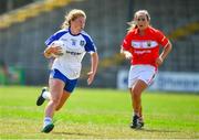 21 July 2018; Jane Drury of Monaghan in action against Orlagh Farmer of Cork during the TG4 All-Ireland Senior Championship Group 2 Round 2 match between Cork and Monaghan at St Brendan's Park in Birr, Co. Offaly.  Photo by Brendan Moran/Sportsfile