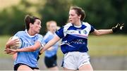 21 July 2018; Niamh McEvoy of Dublin in action against Nessa Byrd of Cavan during the TG4 All-Ireland Senior Championship Group 4 Round 2 match between Cavan and Dublin at Lannleire GFC in Dunleer, Co. Louth. Photo by Oliver McVeigh/Sportsfile