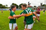 21 July 2018; Conor O'Shea, left, and Denis Daly of Kerry celbrate after the GAA Football All-Ireland Junior Championship Final match between Kerry and Galway at Cusack Park in Ennis, Co. Clare. Photo by Diarmuid Greene/Sportsfile