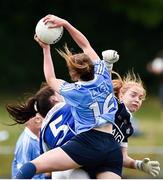21 July 2018; Muireann Ni Scanail, left, and Ciara Trant of Dublin in action against Sinead Greene of Cavan during the TG4 All-Ireland Senior Championship Group 4 Round 2 match between Cavan and Dublin at Lannleire GFC in Dunleer, Co. Louth. Photo by Oliver McVeigh/Sportsfile
