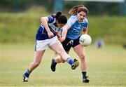 21 July 2018; Aisling Maguire of Cavan in action against Niamh Collins of Dublin during the TG4 All-Ireland Senior Championship Group 4 Round 2 match between Cavan and Dublin at Lannleire GFC in Dunleer, Co. Louth. Photo by Oliver McVeigh/Sportsfile
