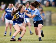 21 July 2018; Catherine Dolan of Cavan in action against Niamh Collins of Dublin during the TG4 All-Ireland Senior Championship Group 4 Round 2 match between Cavan and Dublin at Lannleire GFC in Dunleer, Co. Louth. Photo by Oliver McVeigh/Sportsfile