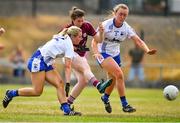 21 July 2018; Leanne Coen of Galway scores her side's first goal despite the best efforts of Megan Dunford and Caoimhe McGrath of Waterford during the TG4 All-Ireland Senior Championship Group 3 Round 2 match between Galway and Waterford at St Brendan's Park in Birr, Co. Offaly.  Photo by Brendan Moran/Sportsfile