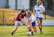 21 July 2018; Leanne Coen of Galway in action against Caoimhe McGrath of Waterford during the TG4 All-Ireland Senior Championship Group 3 Round 2 match between Galway and Waterford at St Brendan's Park in Birr, Co. Offaly.  Photo by Brendan Moran/Sportsfile