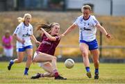 21 July 2018; Aine McDonagh of Galway in action against Caoimhe McGrath of Waterford during the TG4 All-Ireland Senior Championship Group 3 Round 2 match between Galway and Waterford at St Brendan's Park in Birr, Co. Offaly.  Photo by Brendan Moran/Sportsfile