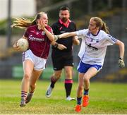 21 July 2018; Ailbhe Davoren of Galway in action against Emma Murray of Waterford during the TG4 All-Ireland Senior Championship Group 3 Round 2 match between Galway and Waterford at St Brendan's Park in Birr, Co. Offaly.  Photo by Brendan Moran/Sportsfile