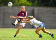 21 July 2018; Tracey Leonard of Galway in action against Megan Dunford of Waterford during the TG4 All-Ireland Senior Championship Group 3 Round 2 match between Galway and Waterford at St Brendan's Park in Birr, Co. Offaly.  Photo by Brendan Moran/Sportsfile