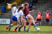21 July 2018; Mairead Seoighe of Galway in action against Emma Murray and Aisling Mullaney of Waterford during the TG4 All-Ireland Senior Championship Group 3 Round 2 match between Galway and Waterford at St Brendan's Park in Birr, Co. Offaly.  Photo by Brendan Moran/Sportsfile