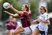 21 July 2018; Mairead Seoighe of Galway in action against Aisling Mullaney of Waterford during the TG4 All-Ireland Senior Championship Group 3 Round 2 match between Galway and Waterford at St Brendan's Park in Birr, Co. Offaly.  Photo by Brendan Moran/Sportsfile