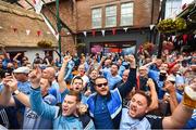 21 July 2018; Dublin supporters in Omagh prior to the GAA Football All-Ireland Senior Championship Quarter-Final Group 2 Phase 2 match between Tyrone and Dublin at Healy Park in Omagh, Tyrone. Photo by Stephen McCarthy/Sportsfile