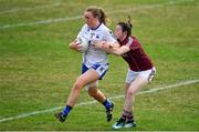 21 July 2018; Caoimhe McGrath of Waterford in action against Leanne Coen of Galway during the TG4 All-Ireland Senior Championship Group 3 Round 2 match between Galway and Waterford at St Brendan's Park in Birr, Co. Offaly.  Photo by Brendan Moran/Sportsfile