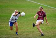 21 July 2018; Tracey Leonard of Galway in action against Megan Dunford of Waterford during the TG4 All-Ireland Senior Championship Group 3 Round 2 match between Galway and Waterford at St Brendan's Park in Birr, Co. Offaly.  Photo by Brendan Moran/Sportsfile