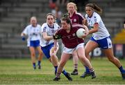 21 July 2018; Nicola Ward of Galway in action against Eimear Fennell and Michelle Ryan of Waterford during the TG4 All-Ireland Senior Championship Group 3 Round 2 match between Galway and Waterford at St Brendan's Park in Birr, Co. Offaly.  Photo by Brendan Moran/Sportsfile