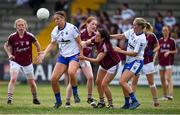 21 July 2018; Michelle Ryan, left, and Maria Delahunty of Waterford contest possession with Sarah Lynch and Emer Flaherty of Galway during the TG4 All-Ireland Senior Championship Group 3 Round 2 match between Galway and Waterford at St Brendan's Park in Birr, Co. Offaly.  Photo by Brendan Moran/Sportsfile