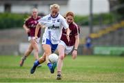 21 July 2018; Maria Delahunty of Waterford in action against Nicola Ward of Galway during the TG4 All-Ireland Senior Championship Group 3 Round 2 match between Galway and Waterford at St Brendan's Park in Birr, Co. Offaly.  Photo by Brendan Moran/Sportsfile