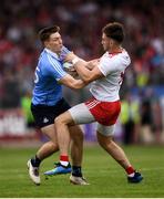 21 July 2018; John Small of Dublin in action against Padraig Hampsey of Tyrone during the GAA Football All-Ireland Senior Championship Quarter-Final Group 2 Phase 2 match between Tyrone and Dublin at Healy Park in Omagh, Tyrone. Photo by Stephen McCarthy/Sportsfile