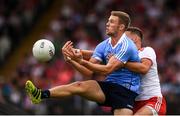 21 July 2018; Paul Mannion of Dublin in action against Michael McKernan of Tyrone during the GAA Football All-Ireland Senior Championship Quarter-Final Group 2 Phase 2 match between Tyrone and Dublin at Healy Park in Omagh, Tyrone. Photo by Stephen McCarthy/Sportsfile