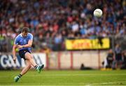 21 July 2018; Dean Rock of Dublin kicks a free during the GAA Football All-Ireland Senior Championship Quarter-Final Group 2 Phase 2 match between Tyrone and Dublin at Healy Park in Omagh, Tyrone. Photo by Stephen McCarthy/Sportsfile