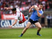 21 July 2018; Con O'Callaghan of Dublin in action against Mattie Donnelly of Tyrone during the GAA Football All-Ireland Senior Championship Quarter-Final Group 2 Phase 2 match between Tyrone and Dublin at Healy Park in Omagh, Tyrone. Photo by Stephen McCarthy/Sportsfile