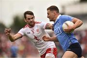 21 July 2018; Ciaran Kilkenny of Dublin in action against Ronan McNamee of Tyrone during the GAA Football All-Ireland Senior Championship Quarter-Final Group 2 Phase 2 match between Tyrone and Dublin at Healy Park in Omagh, Tyrone. Photo by Oliver McVeigh/Sportsfile