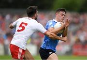 21 July 2018; Brian Howard of Dublin in action against Tiernan McCann of Tyrone during the GAA Football All-Ireland Senior Championship Quarter-Final Group 2 Phase 2 match between Tyrone and Dublin at Healy Park in Omagh, Tyrone. Photo by Ray McManus/Sportsfile